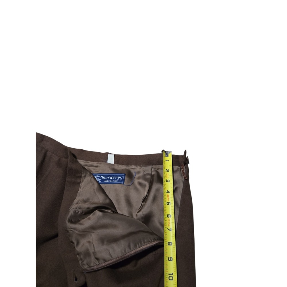 Burberrys Vintage Brown Pencil Skirt Made in Italy IT 48 US 12 Wool Side Zip - Picture 7 of 9